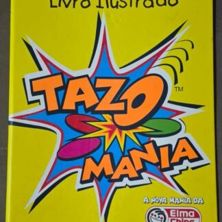 Livro Ilustrado Tazo Mania, um álbum/fichário lançado pela Elma Chips em 1997 para colecionar a primeira série de Tazos no Brasil.